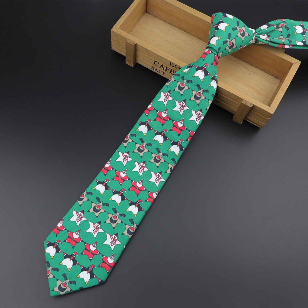 Heiße Neue Weihnachten Krawatte Herrenmode lässig Schneeflocke Drucken Baumwolle Krawatten Schneemann Professionelle aufbringen Krawatte 8cm Breite: 5