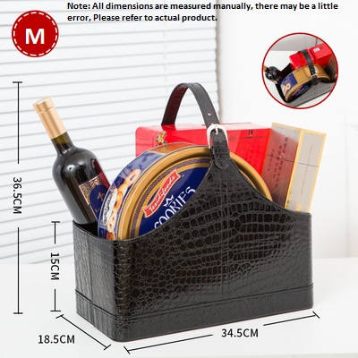 Förvaringskorg i imiterat pu-läder, bärbar förvaringskorg för frukt: Ljusgul