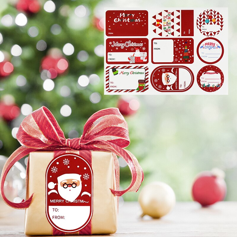 5sheet/lot Merry Chrismtas Adhesive Label Sticker Christmas Name Stickers DIY Sealing Sticker Name Tag Navidad