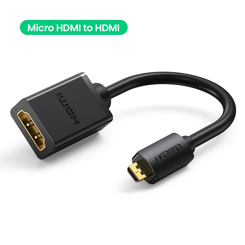Ugreen Micro Hdmi Adapter HD4K Micro Mini Hdmi Male Naar Hdmi Female Kabel Connector Converter Voor Raspberry Pi 4 Gopro hdmi Micro: Micro HDMI to HDMI