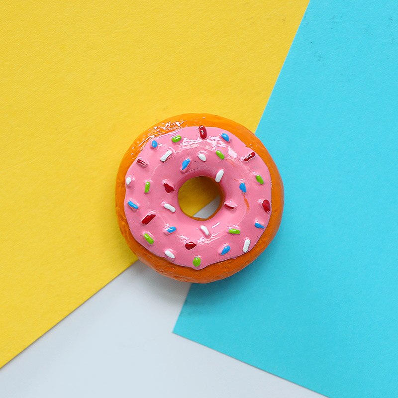 Imanes de nevera 3D de simulación de comida creativa, cono dulce, pierna de pollo frito, hamburguesa, decoración magnética, pasta de refrigerador: doughnut 2