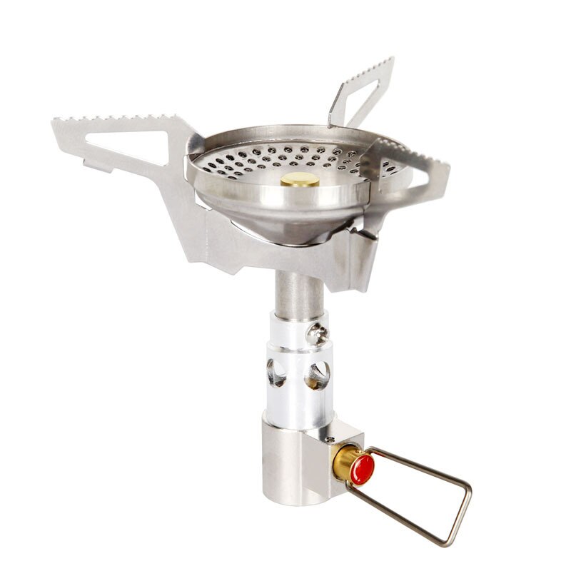 Camping Gas Stove Mini Gas Burner Removable Foldable Cooking Stove Outdoor Hiking Trekking Cooker Portable Camping Equipment: Small valve