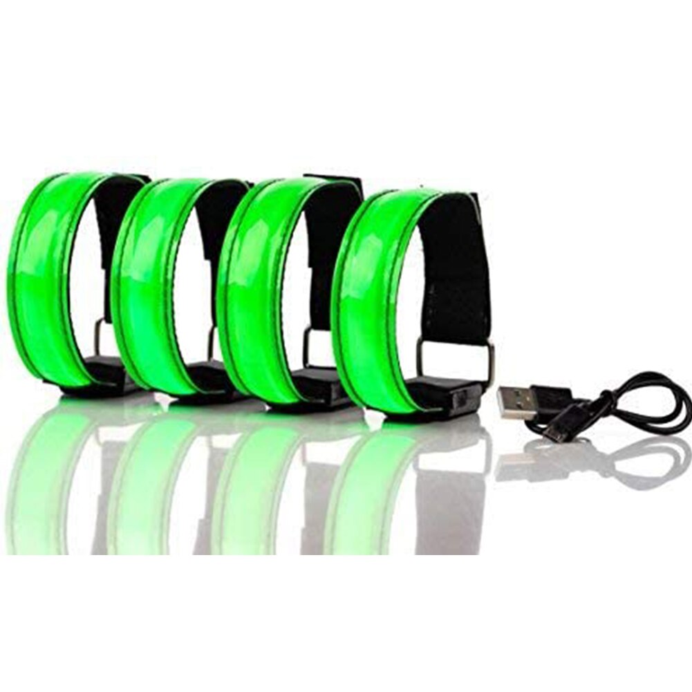 USB Ladung LED leuchtend Nacht Lauf Armbinde Armbinde draussen Sport Armbänder Laufende Licht Für Läufer Jogger Radfahren: Grün