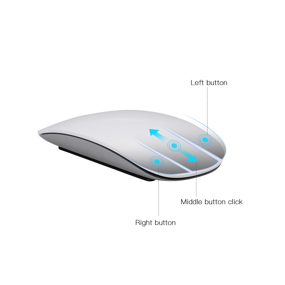 Bluetooth trådløs magisk mus slank bue touch mus ergonomisk optisk usb computer ultratynde  bt 3.0 mus til apple mac pc