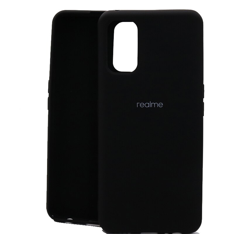Para verdadero yo 7 7pro Teléfono de silicona líquida para verdadero yo 7 caso cubierta suave y sedoso-Touch cubierta protectora para verdadero yo 7: For  Realme  7pro / Black