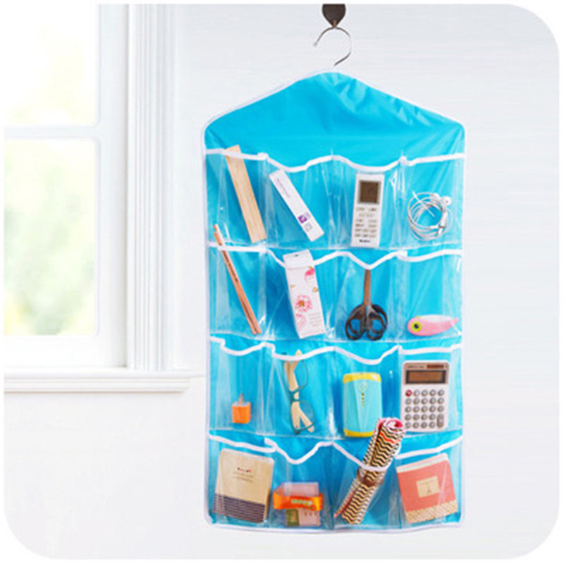 Over Door Transparent Pouch Bag 16 Pocket Over Door Hanging Bag Shoe Toy Hanger Storage Jewellery Organizer: 02