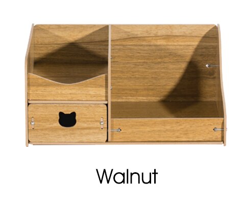 HECARE, organizador de madera para maquillaje, caja de almacenamiento o la oficina para el hogar, caja de cosméticos, caja de madera coreana para maquillaje, organizador de almacenamiento de joyas: Walnut050
