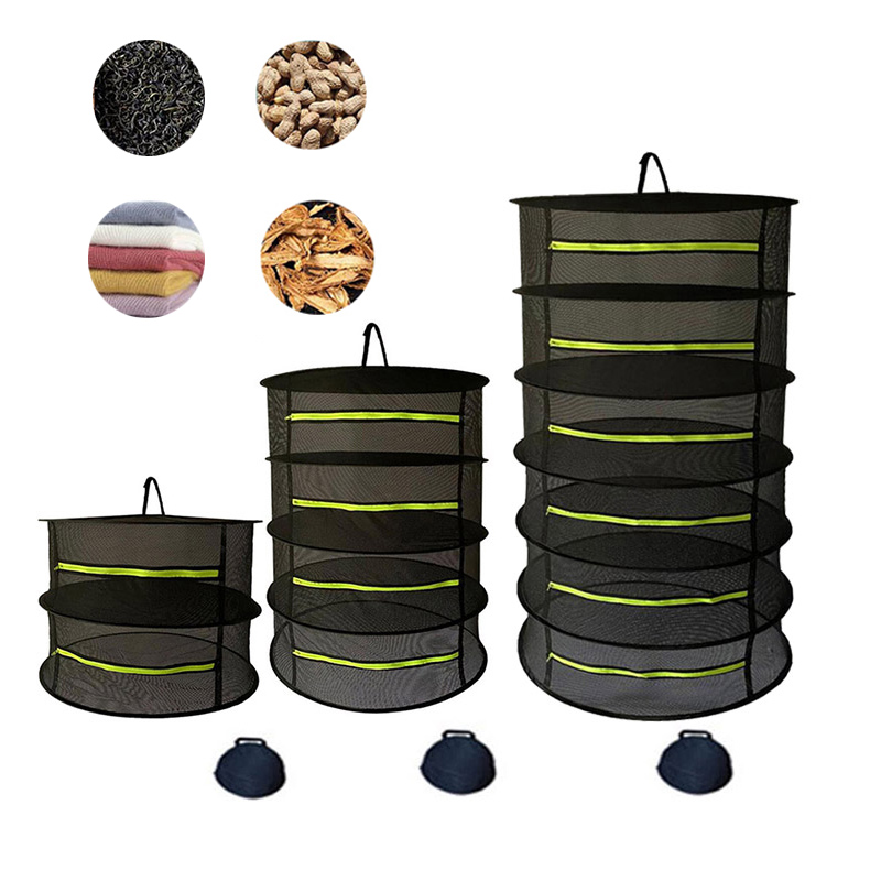 Malla plegable para secar hierbas, rejilla con cremallera para colgar bolsas de pesca, para hierbas, brotes, granos, tela, 2/4/6 capas