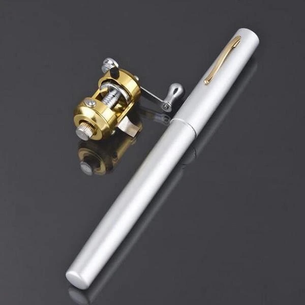 Draagbare Pocket Telescopische Mini Hengel Pen Shape Gevouwen Hengel Met Reel Wiel