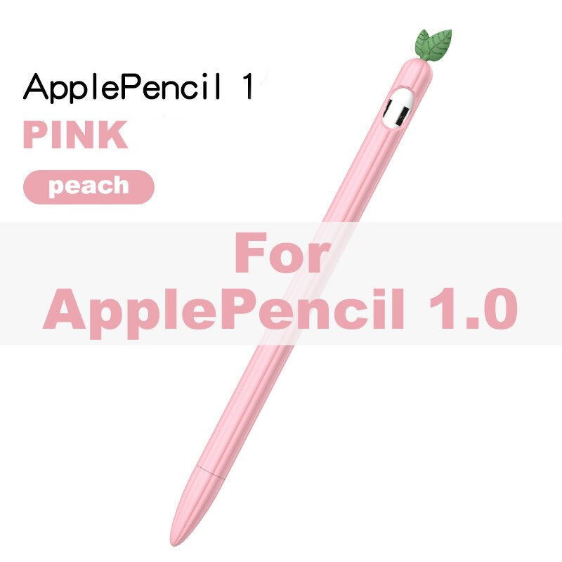 Anti-Scratch Case for Apple Pencil 1/2 Cartoon Fruit Silicone Protective Cover Pouch Cap Holder Stylus for iPad Pen Pencil: Pink Pencil 1