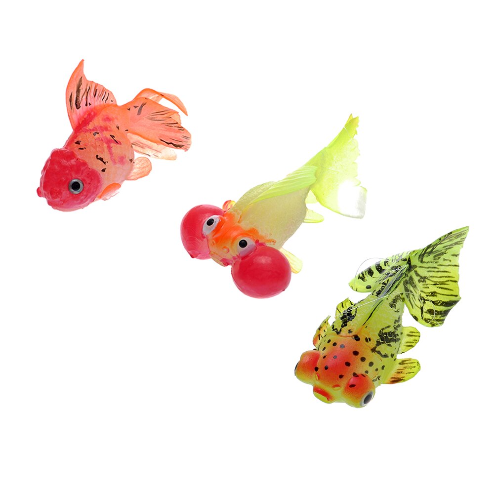 Kawaii bestp glow in the dark kunstmatig katten speelgoed vis aquarium goudvis ornament aquarium kwallen huisdier speelgoed