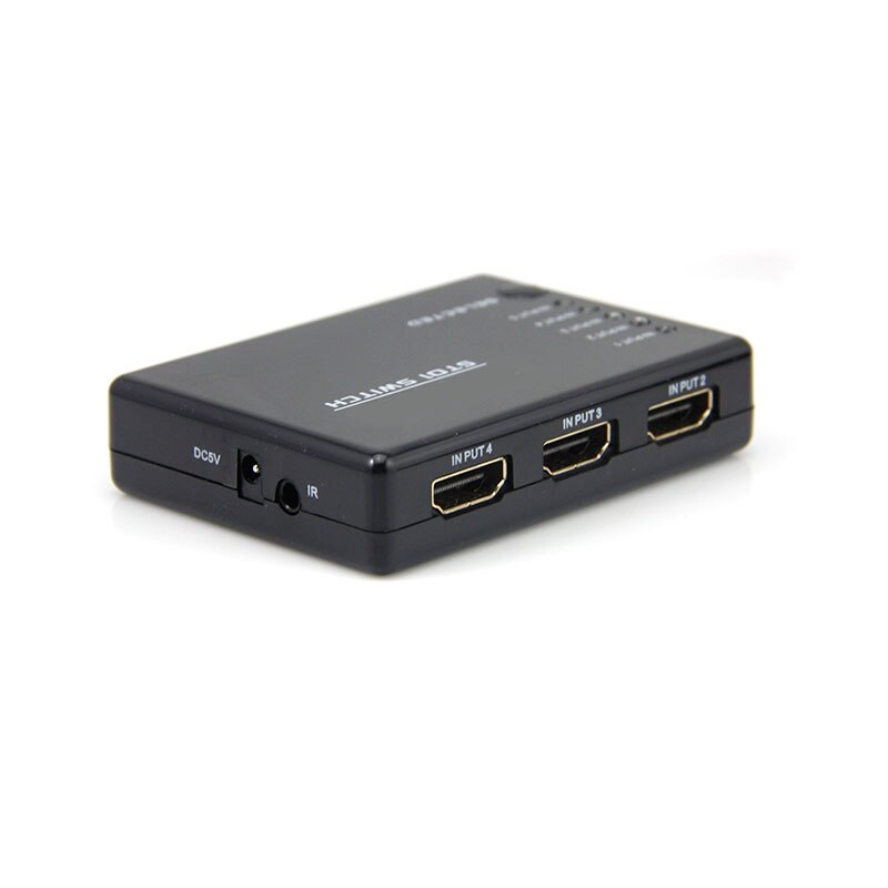 5 in 1 Out Splitter 5 Port 1080P HDMI-compatible Switch Switcher Selector with IR Remote KVW Switches