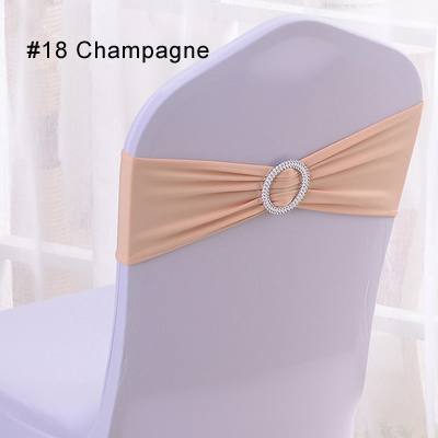 4 Pieces Wedding Spandex Chair Sashes Gold Pink Orange Yellow Chair Sash Bands Bow Wedding Party Birthday Chair Decoration: 18 Champagne