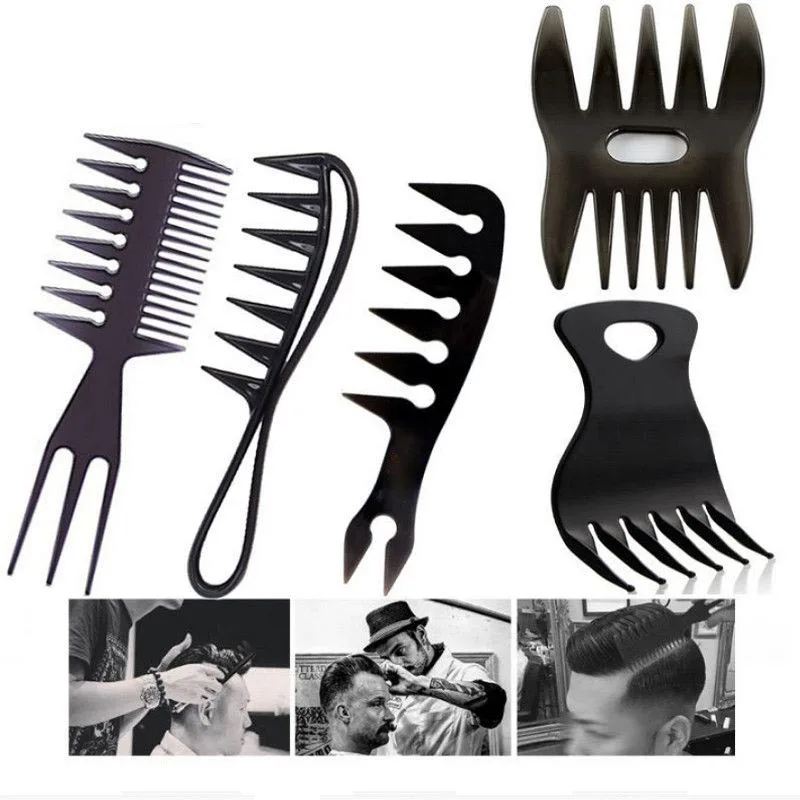 Peine de peluquería para hombres cepillo de pelo de diente ancho peines de peinado herramientas de peinado de barbería