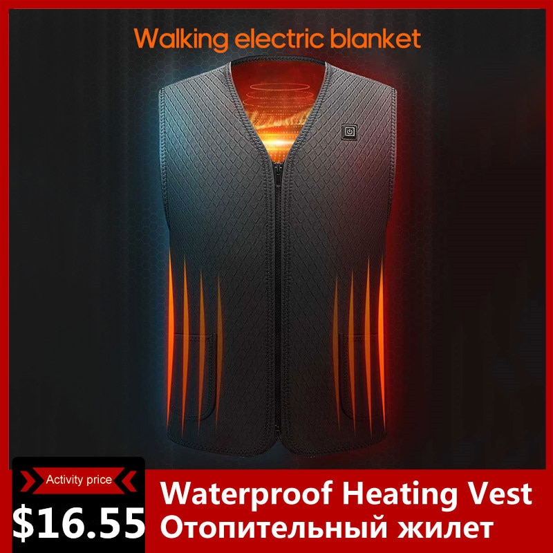 Mænd kvinder udendørs jakke opvarmet usb infrarød opvarmet vest vinter fleksibel elektrisk termisk tøj vest til sportsvandring