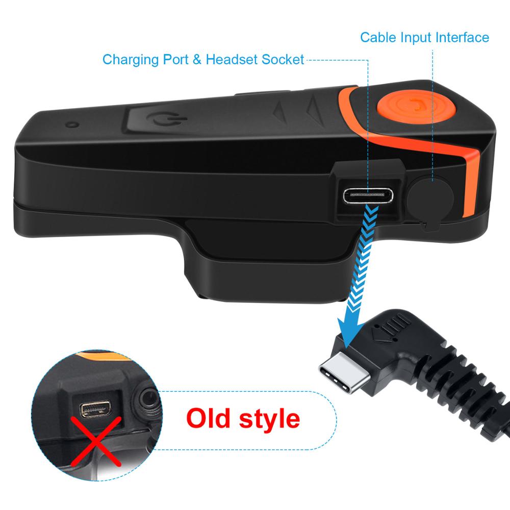 Fodsports Motocycle Helm Intercom Accessoires Type-C Interface Headset Oortelefoon Voor BT-S2 Pro/S3 Hard Soft Mic