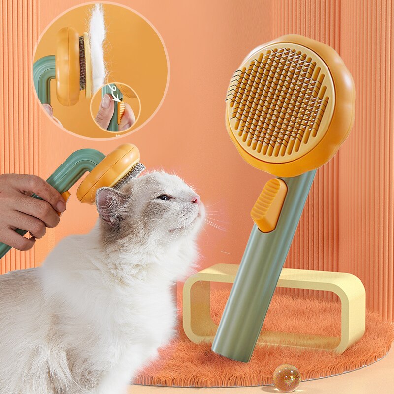 Cepillo de autolimpieza para mascotas, peine de pelo para gatos y perros, peines de aseo para perros, cepillo limpio para derramar, peine de aseo para perros y gatos