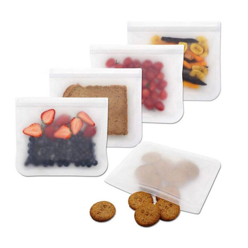 Silicone Food Storage Bag Reusable Stand Up Zip Shut Bag Leakproof Containers Fresh Bag Food Storage Bag Fresh Wrap Lock Bag