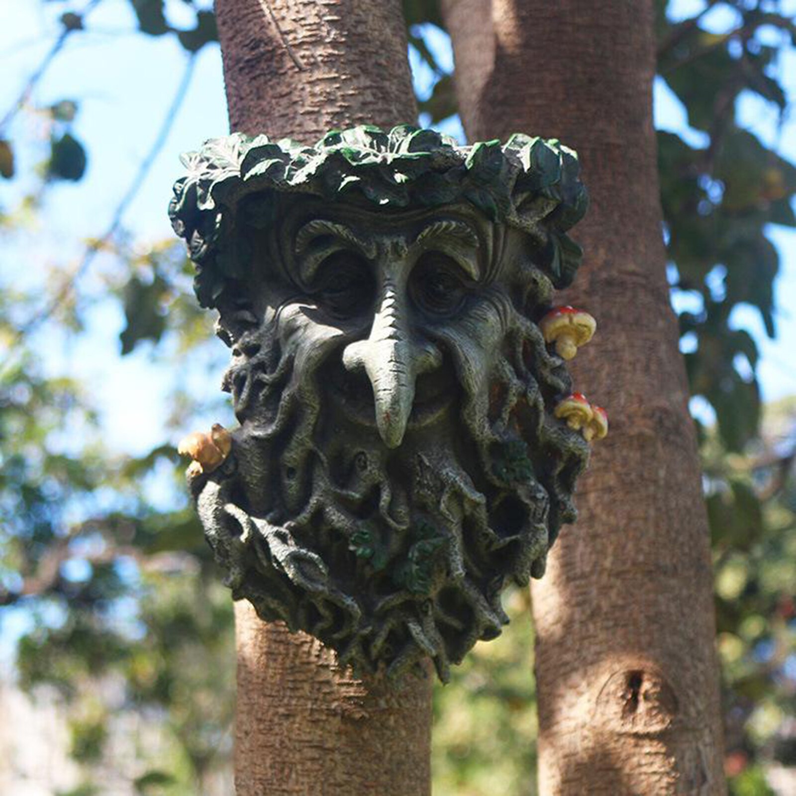 Tree Face Garden Decorations, Old Man Tree Huggers Tree Sculptures Outdoor Yard Art Garden Statues Decoration