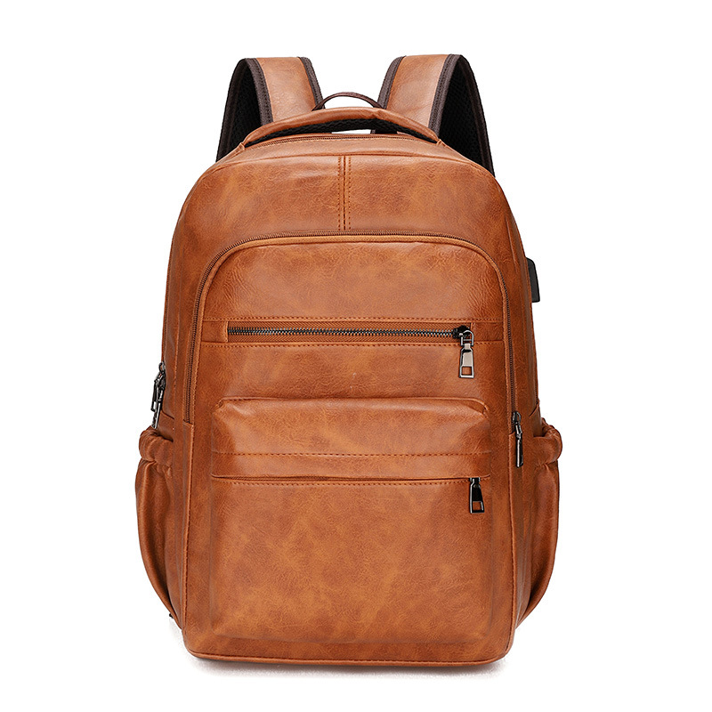 USB Charging Backpack Men PU Leather Bagpack Large Laptop Backpacks Male Mochilas Schoolbag For Teenagers Boys bags