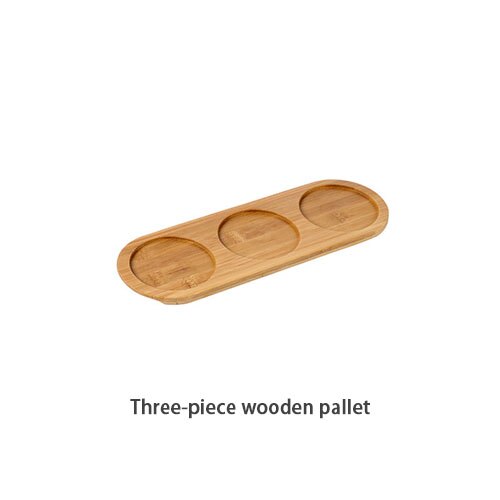 Ceramic Spice Rack Salt Shaker And Pepper Shaker Oil Bottle Set Kitchen Household Supplies For Spices Storage Jar With Cover: 3-wooden Pallet