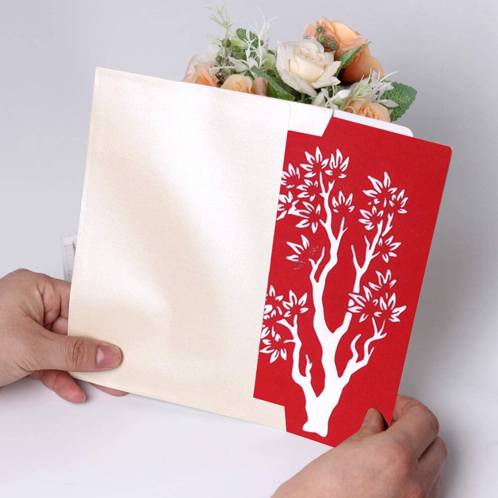 3D Pop-Up Cards Maple Leaf House Birthday Card Anniversary For Girl Kids Wife Postcard Wedding Invitations Greeting Cards