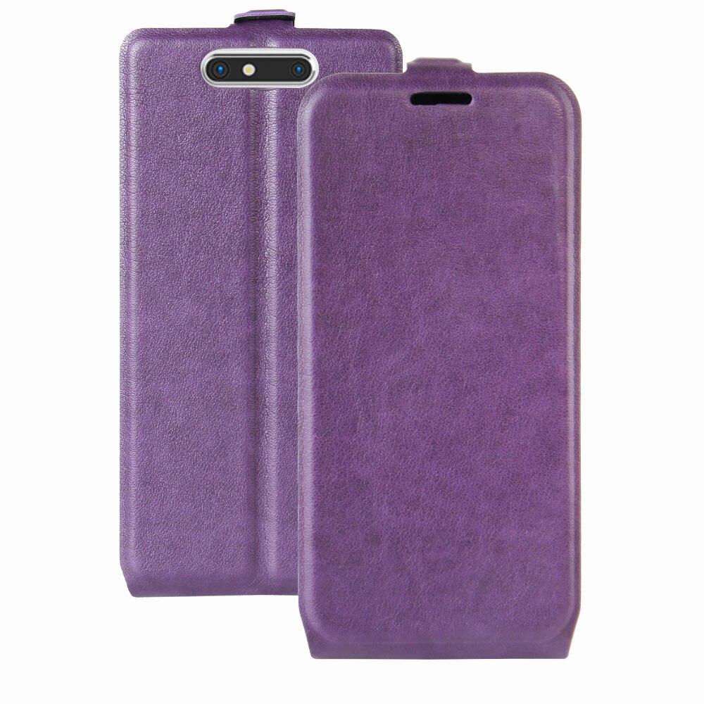 case for ZTE Blade V8 leather case Magnetic adsorption flip case Protective Case Clamshell Holster: Purple