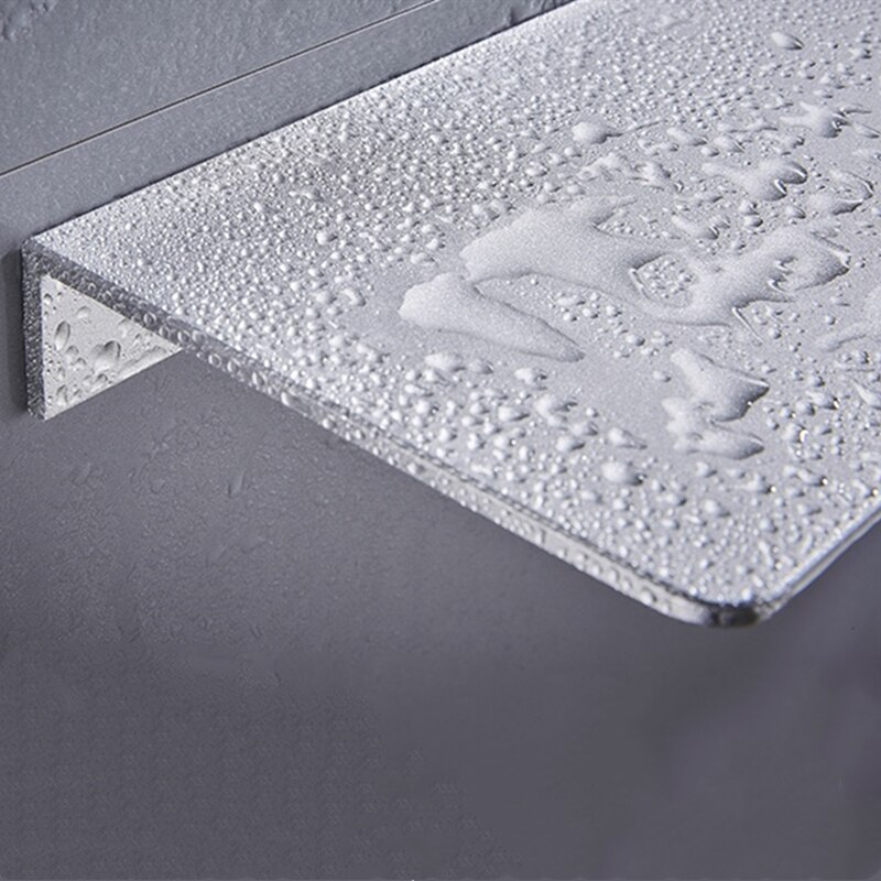 WZLY Bathroom Shelves Chrome/White Aluminum Wall Mounted Kitchen Shelves Bathroom Shower Storage Racks Shampoo Cosmetic Shelf