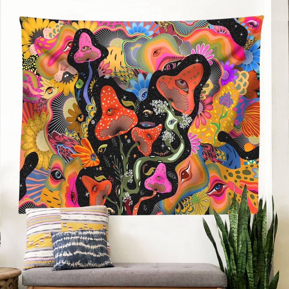 Psychedelic Mushroom Tapestry Wall Hanging Hippie Wall Art Decoration Tapestries