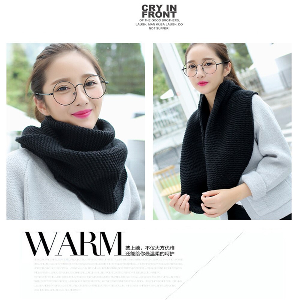 Winter han editie sjaals breien wol kraag vrouw met dikke warme pure kleur 2 val hoofddoek  cn009