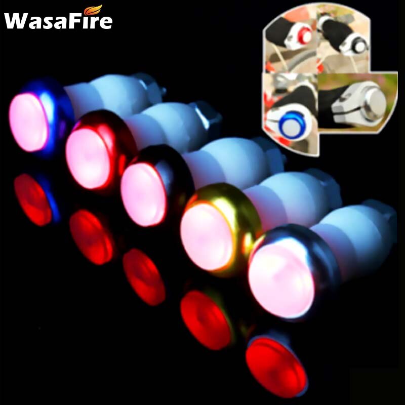 Lámpara de luz LED para manillar de bicicleta, luces de advertencia de aleación de aluminio para ciclismo de montaña o carretera, 1 par