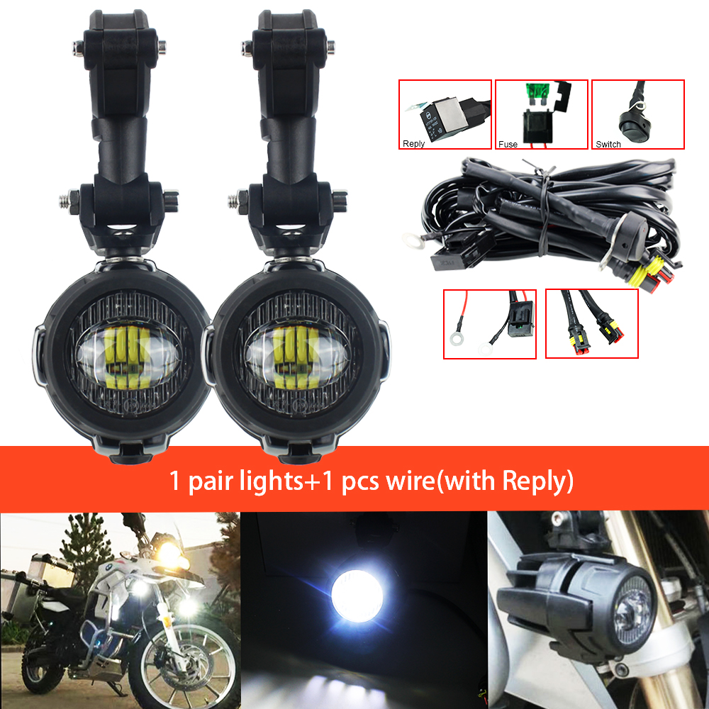 Luces LED antiniebla para motocicleta, luces auxiliares de conducción para BMW R1200GS LC R 1250GS R1250GS F800GS GSR1200 F850GS F750GS Adv: YELLOW