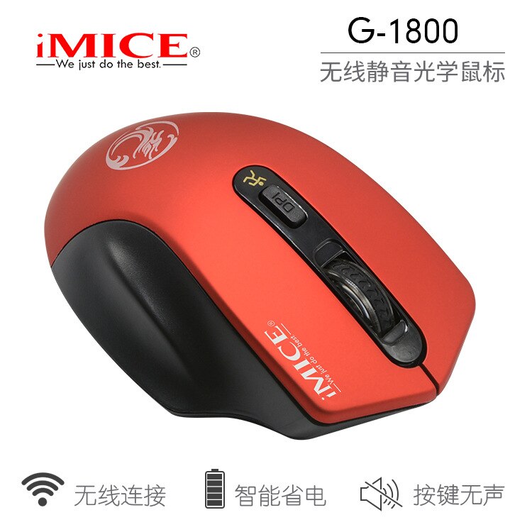 IMICE-ratón inalámbrico con Bluetooth para videojuegos, Mouse silencioso de 2,4G, con 4 botones, para de oficina y negocios, suministro directo de fábrica G-1800