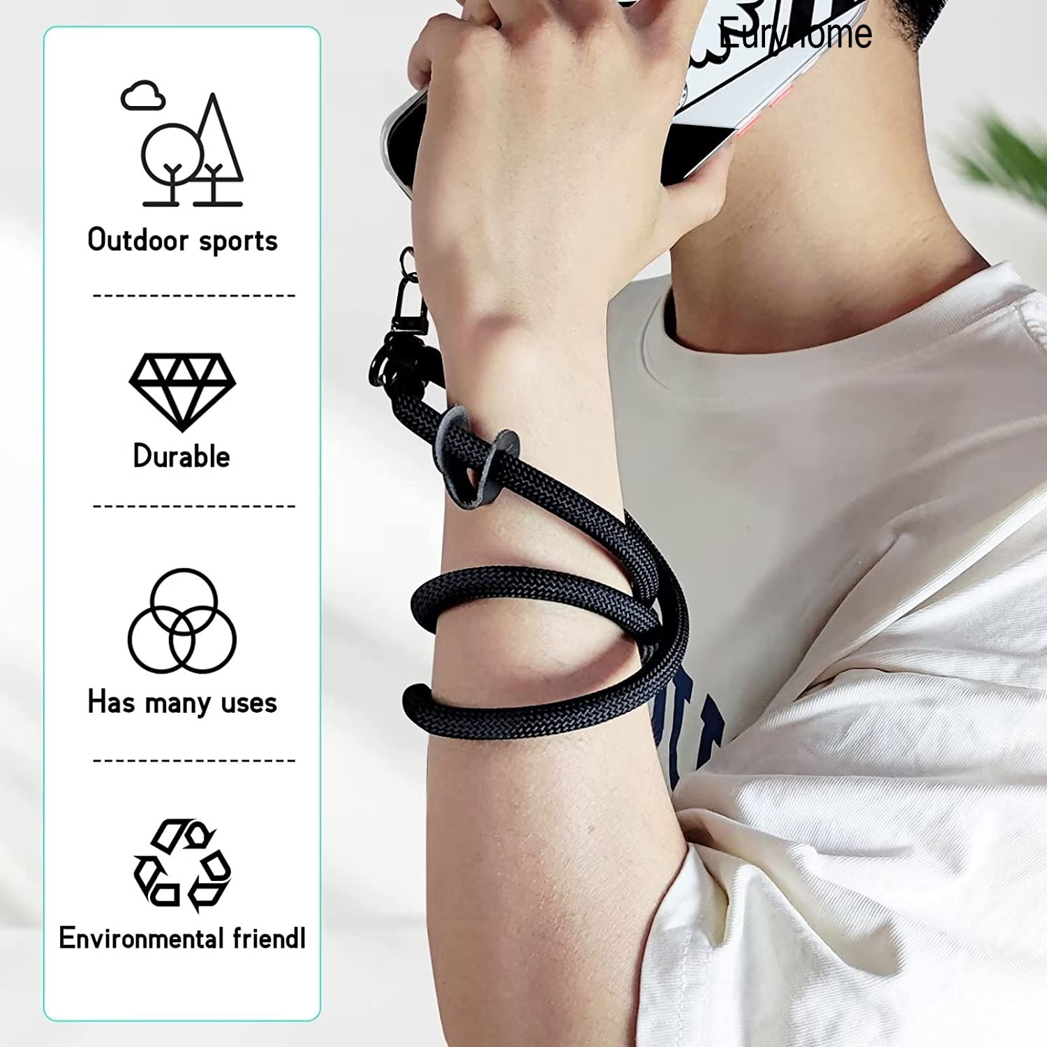 Smycz do telefonu Regulowana średnica 1 cm Uniwersalne etui na zewnątrz Crossbody Karta na ramię Klips na szyję Pasek na nadgarstek zapobiegający zgubieniu