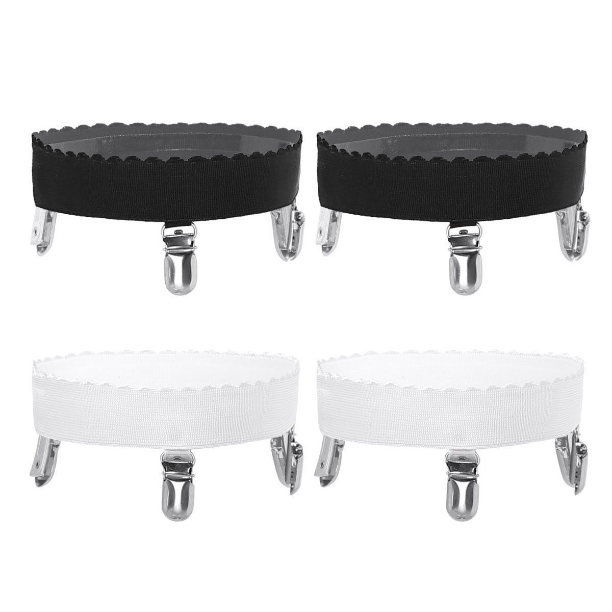 1 paar antislip elastische kousenbanden voor dames, hoge dijen, harnas, kousenhouder, nachtclub, feestsluiting met eendenmondklemmen