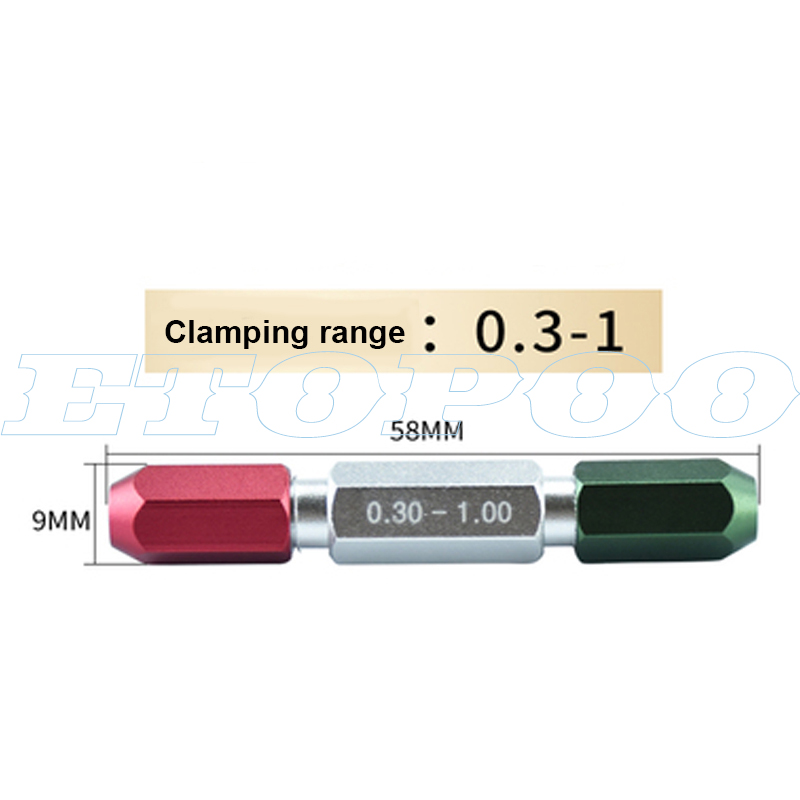 1pcs 0.1-0.49mm 0.5-5.99mm 6-9.99mm 20.0mm Cylindrical Pin gauge Smooth Plug Gauge Hole Gauge handle step Pin Gage holder tools: handle 0.3-1 1pcs