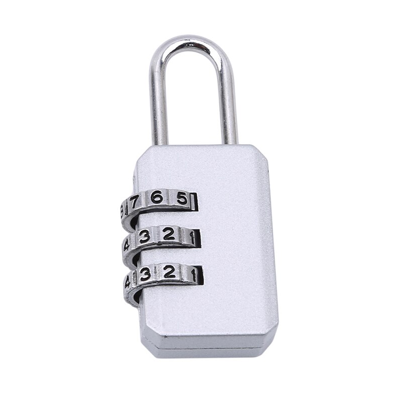 Multifunctional Combination 4 Digit Security Padlock Gym Locker Drawer Luggage Cabinet Toolbox Door Lock Door Padlock: 02 silver