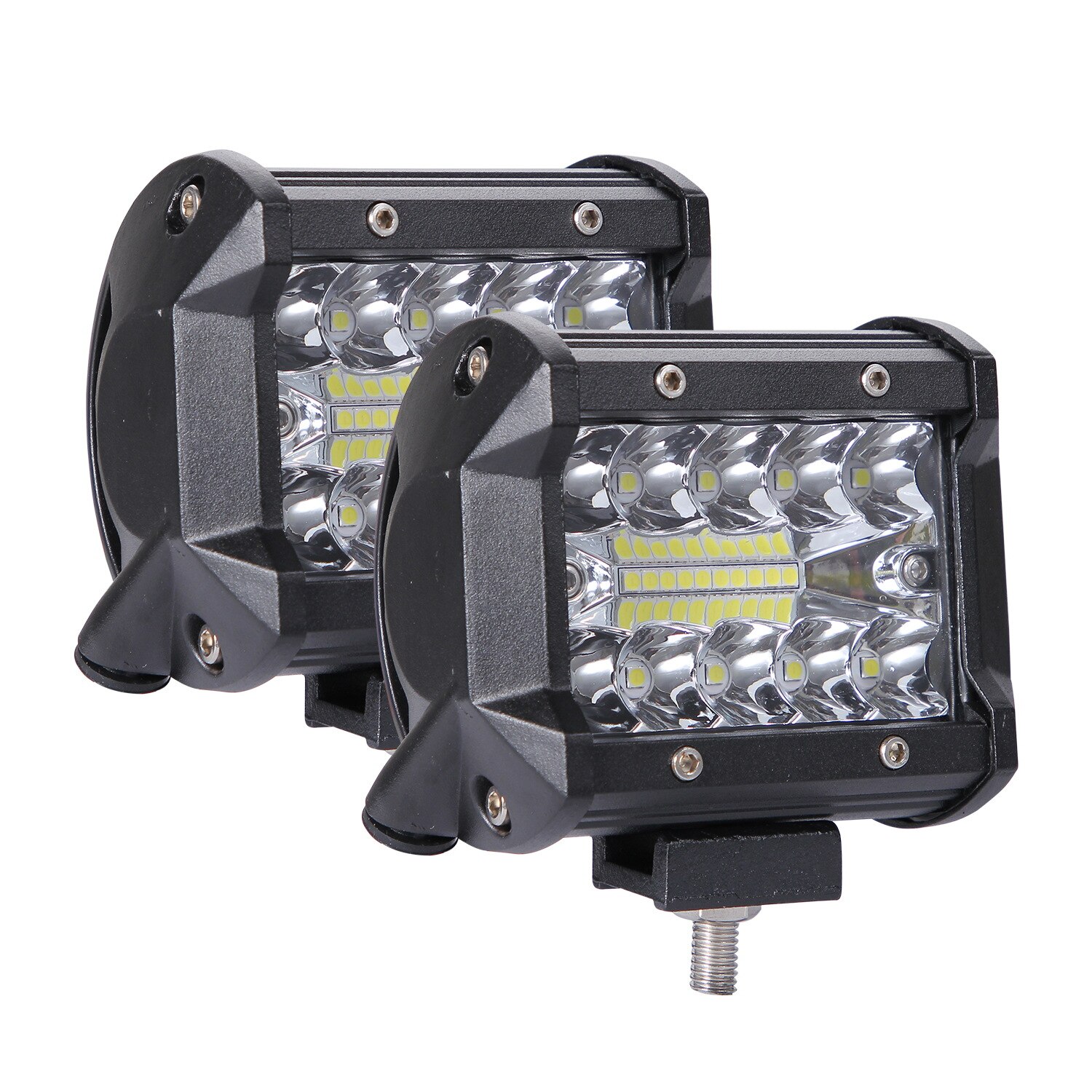 1Pieces 4 Inch 200W LED Car Work Light Three Row Mount Combo Driving Lamp For Caravan Truck Off-road Trailer