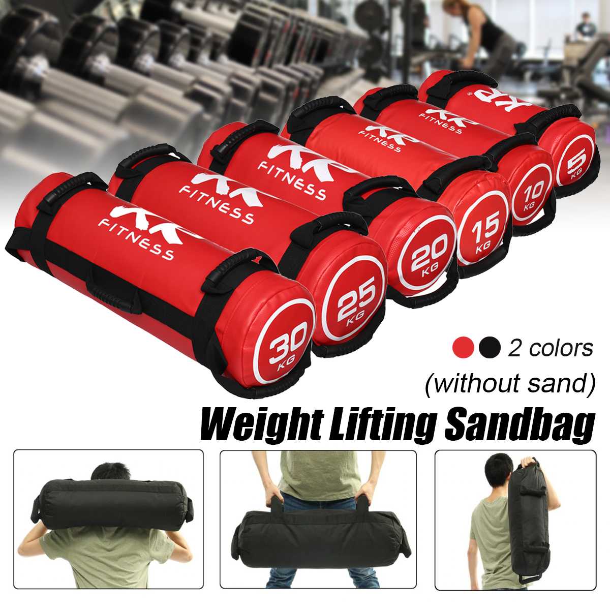 5/10/15/20/25/30kg ufylte power bag fitness body building gym sport crossfit sand bag muskel trening pu skinn heavy duty