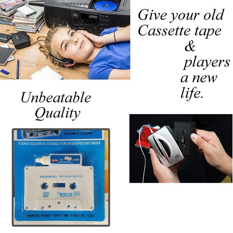 Tape Cleaner Tape Recorder Cleaning Tape Line Audio Head Tape Cassette Wet/Dry Tape Head Player Cassette Cleaner