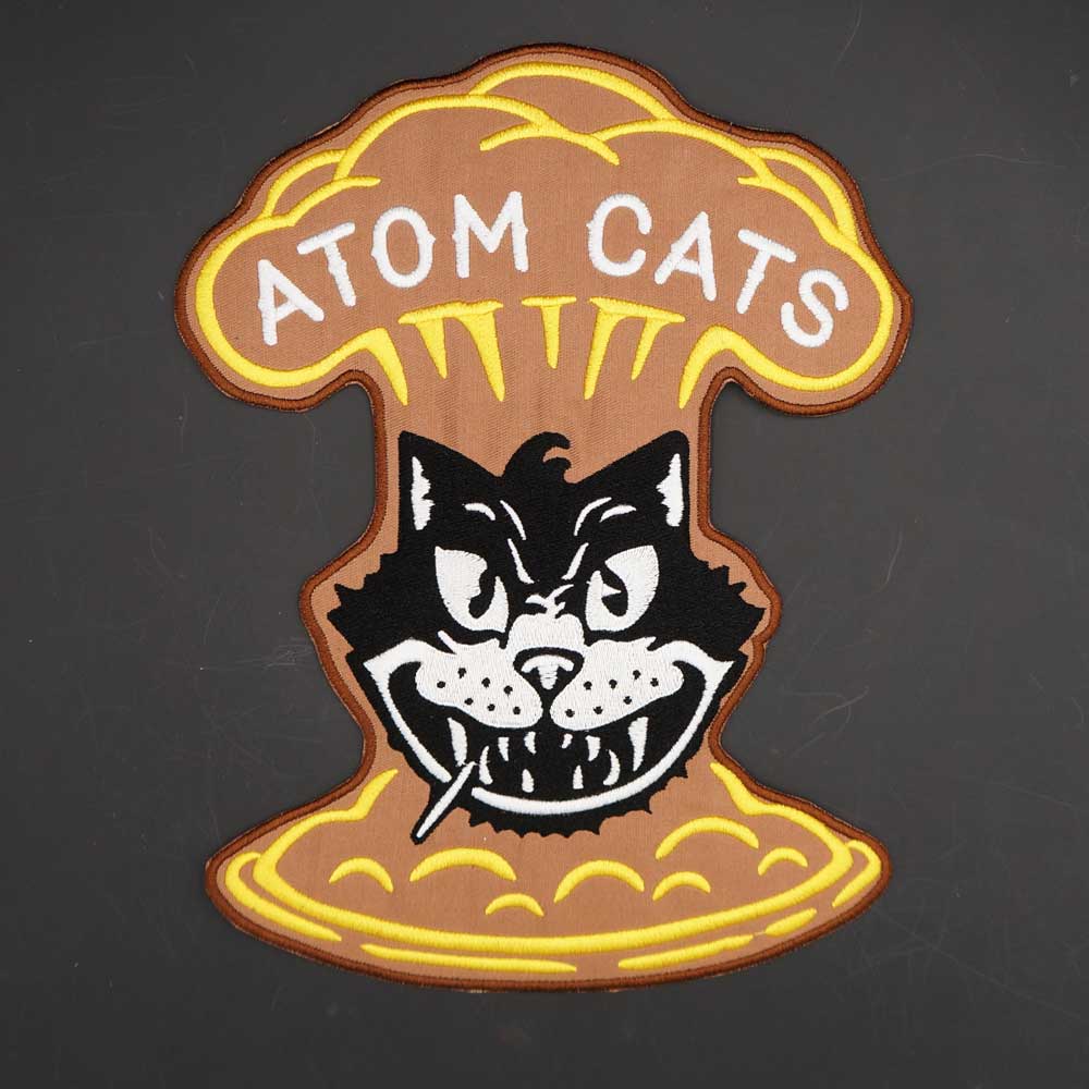 Atom Katten Grote Borduurwerk Biker Slowaaks Patch Sticker Voor Kleding