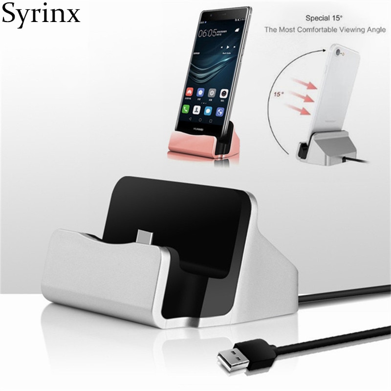 Base Dock Station For iPhone X XS MAX 8 USB Cable Sync Cradle Charger Base For Android Micro Type C For Samsung S9 Stand Holder