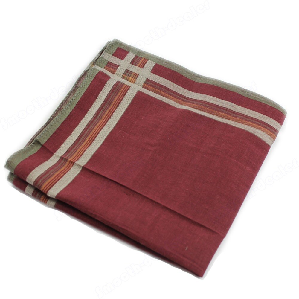 S-home Men's Classic Plaid Handkerchief Comfort Soft Cotton Blend 40*40cm MAR20