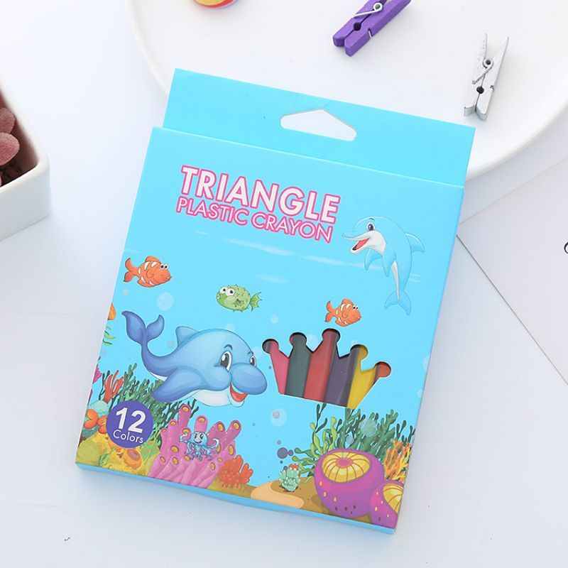 1 Juego de artículos de papelería lavables Lytwtw, dibujos animados, animales, frutas, material escolar, colores bonitos y encantadores, crayón para estudiantes: C-12Color