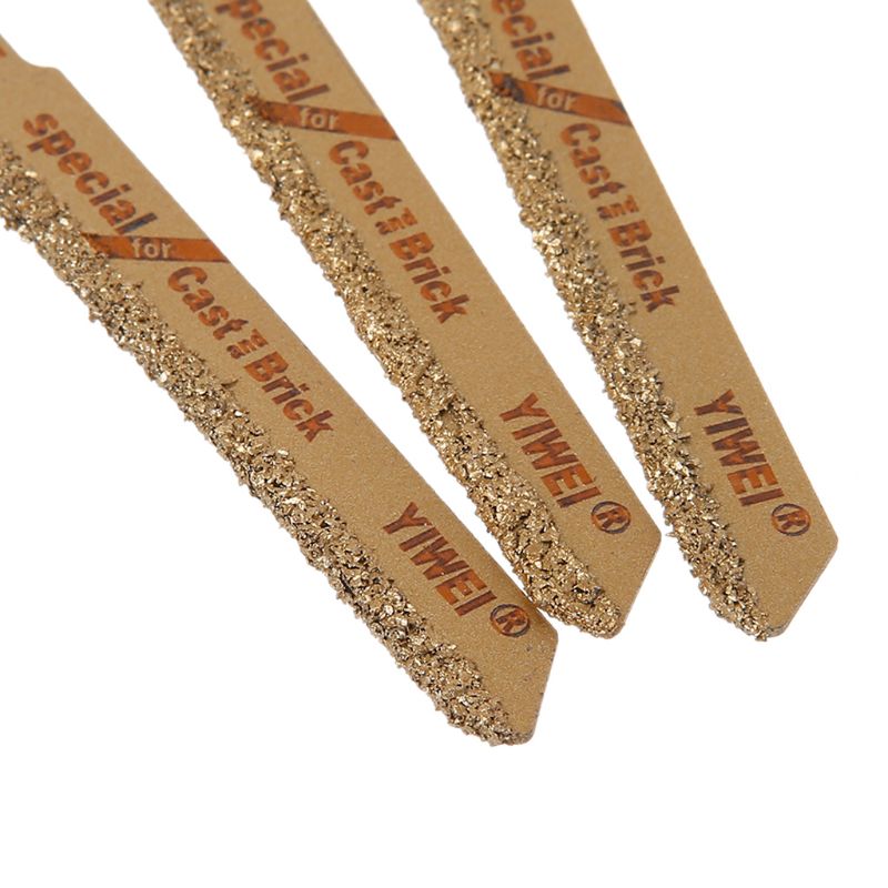 3pcs Diamond Jig Saw Blade 3" T150 Carbide Grain 50 Grit T-Shank Jigsaw Blades Ceramic Tile Cutting Tool