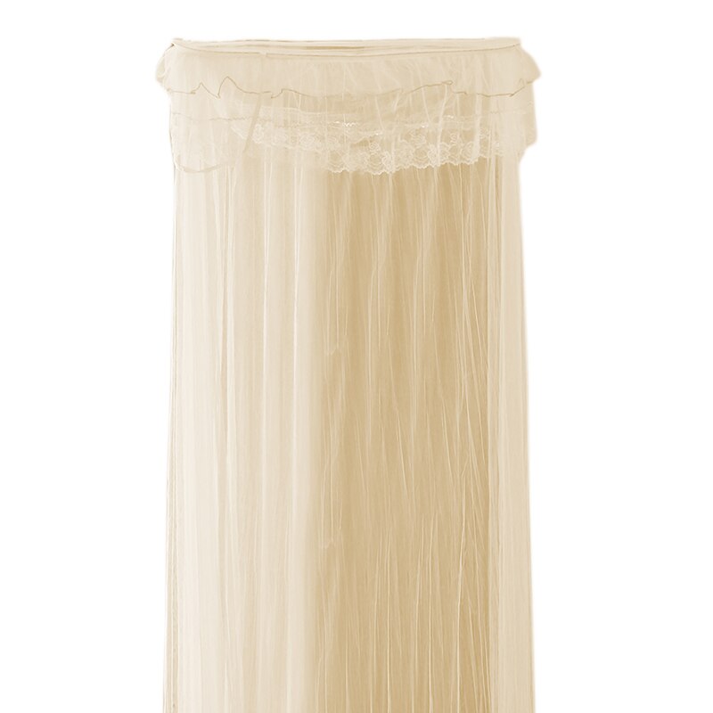 Princess Bed Nets Home Decal Round Lace Curtain Dome Princess Fairy Wonderland Bed Canopy Netting Mosquito Nets: Beige