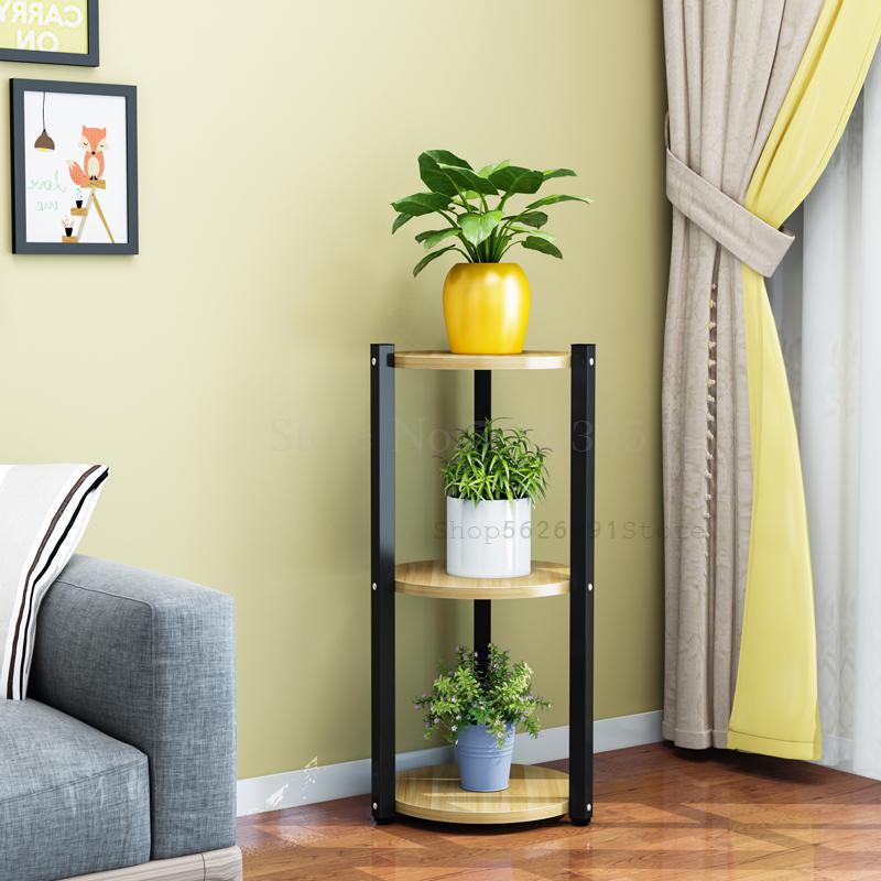 Multi-layer flower stand interior decoration space balcony flower stand wrought iron living room flower pot rack small flower