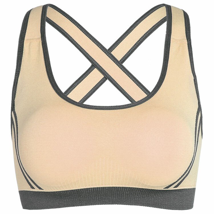 Vrouwen Draadloze Moving Comfort Sportbeha: S / Beige