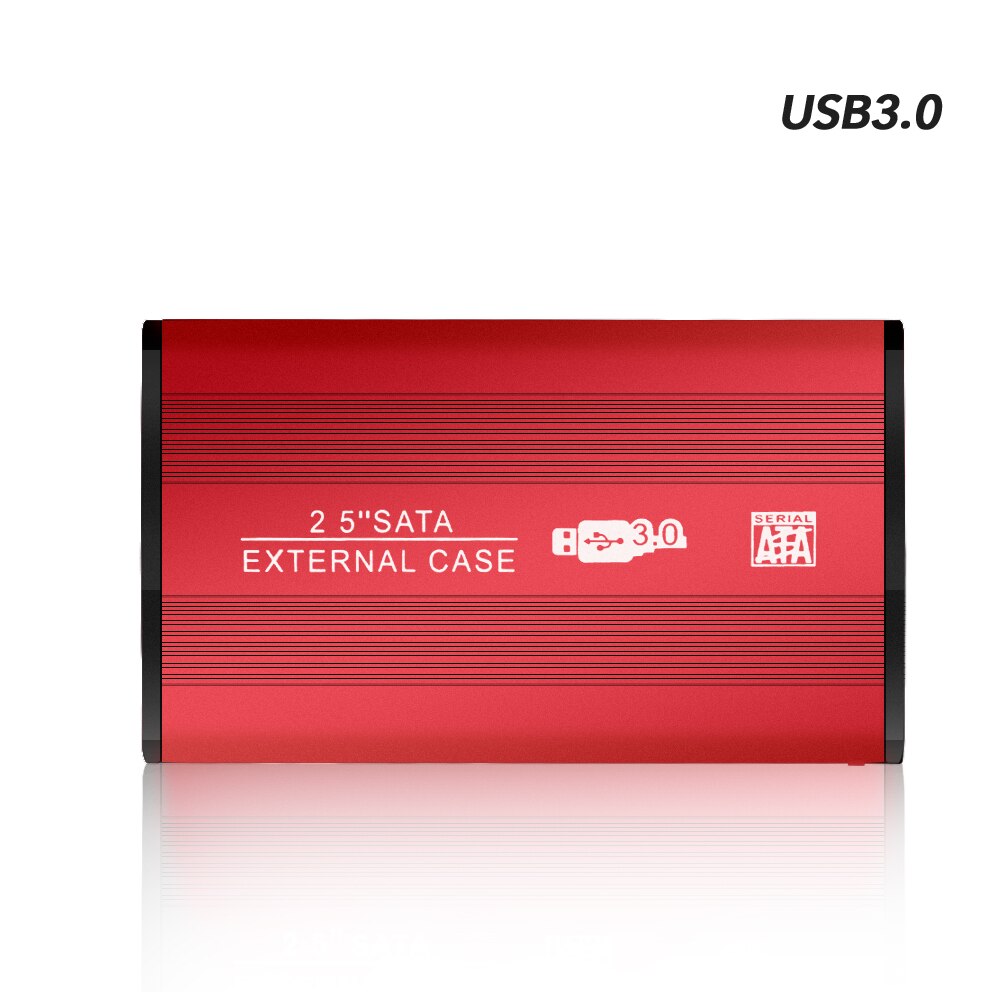 Custodia per HDD in alluminio TISHRIC per custodia per scatola per disco rigido HDD custodia per disco rigido USB3 da 2.5 pollici Sata a USB scatola HD esterna Optibay: USB 3.0 Stripe Red