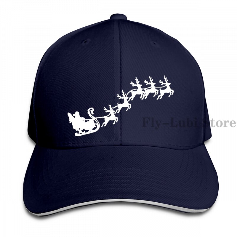 Santa Reindeer Baseball cap men women Trucker Hats adjustable cap: 1-Navy